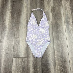 Summersalt Purple Floral‎ Halter One Piece